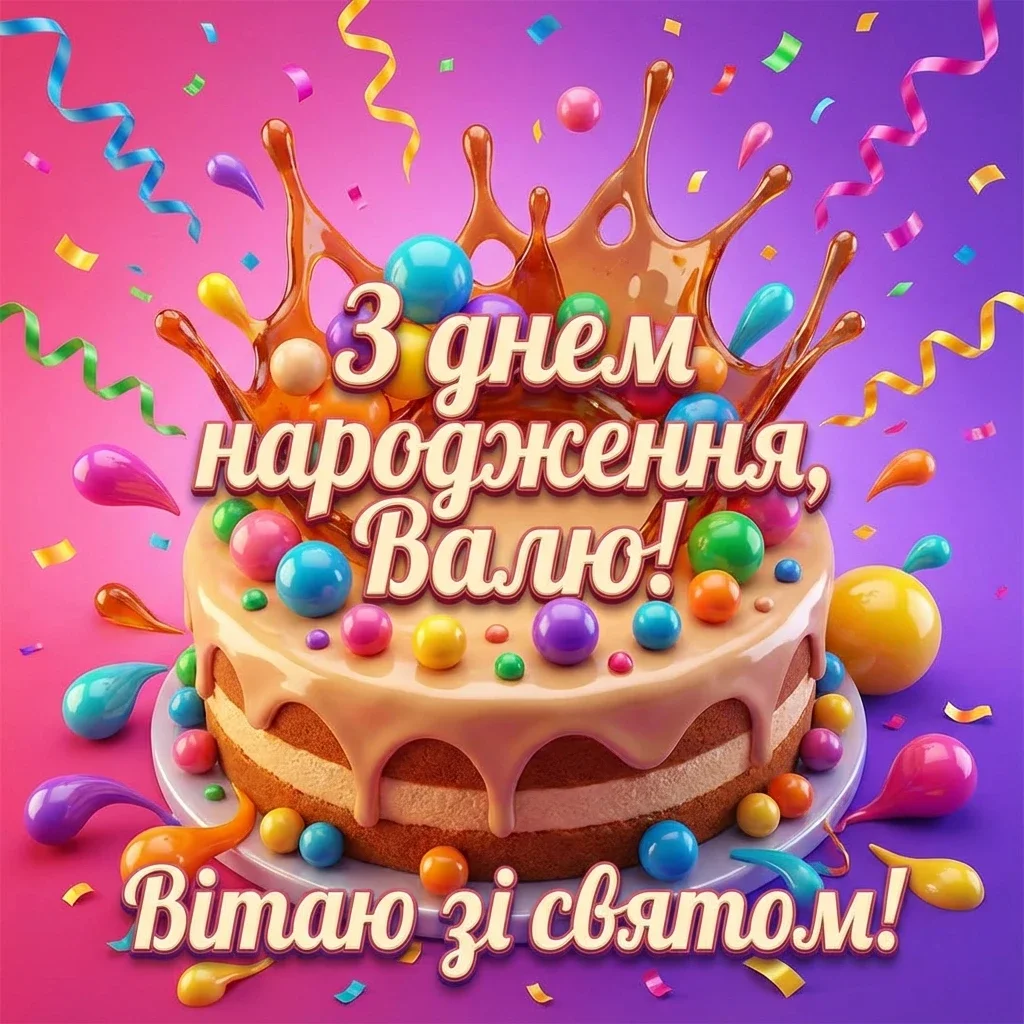 Валя з днем народження картинки