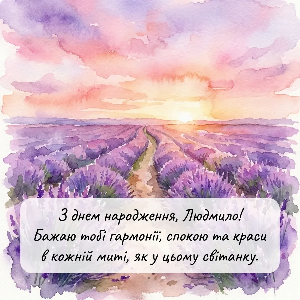 листівка з днем народження людмила