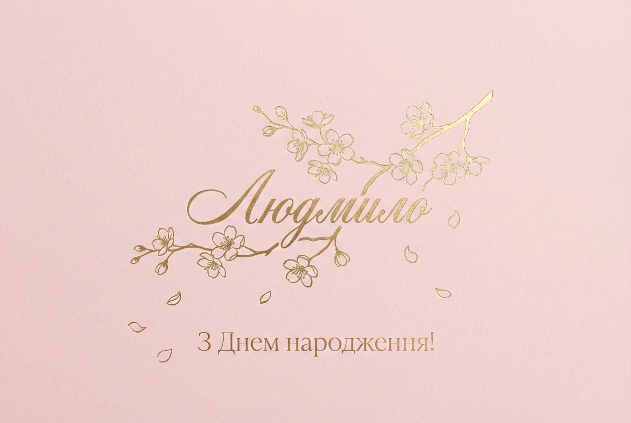 листівка з днем народження людмила