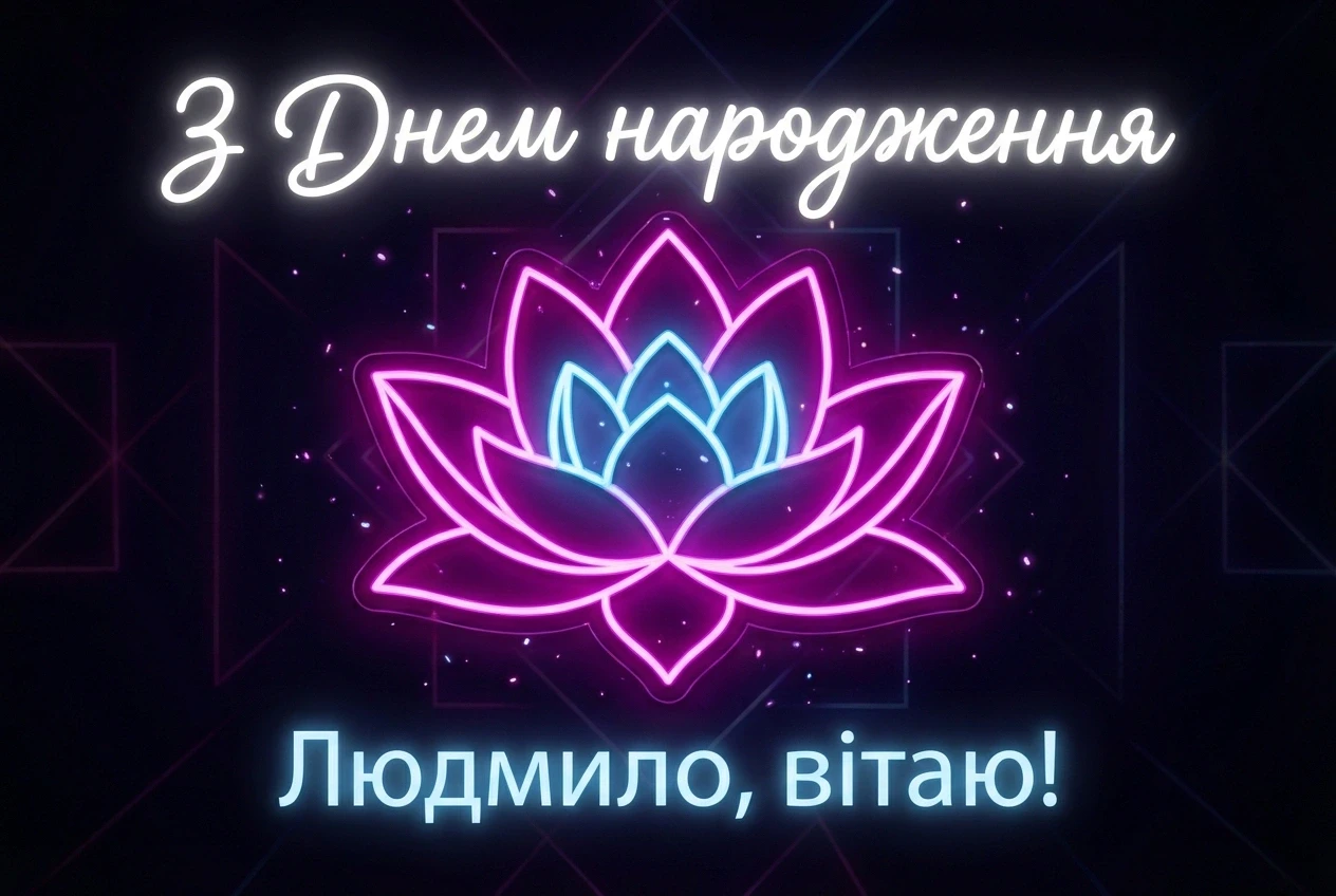 листівка з днем народження людмила