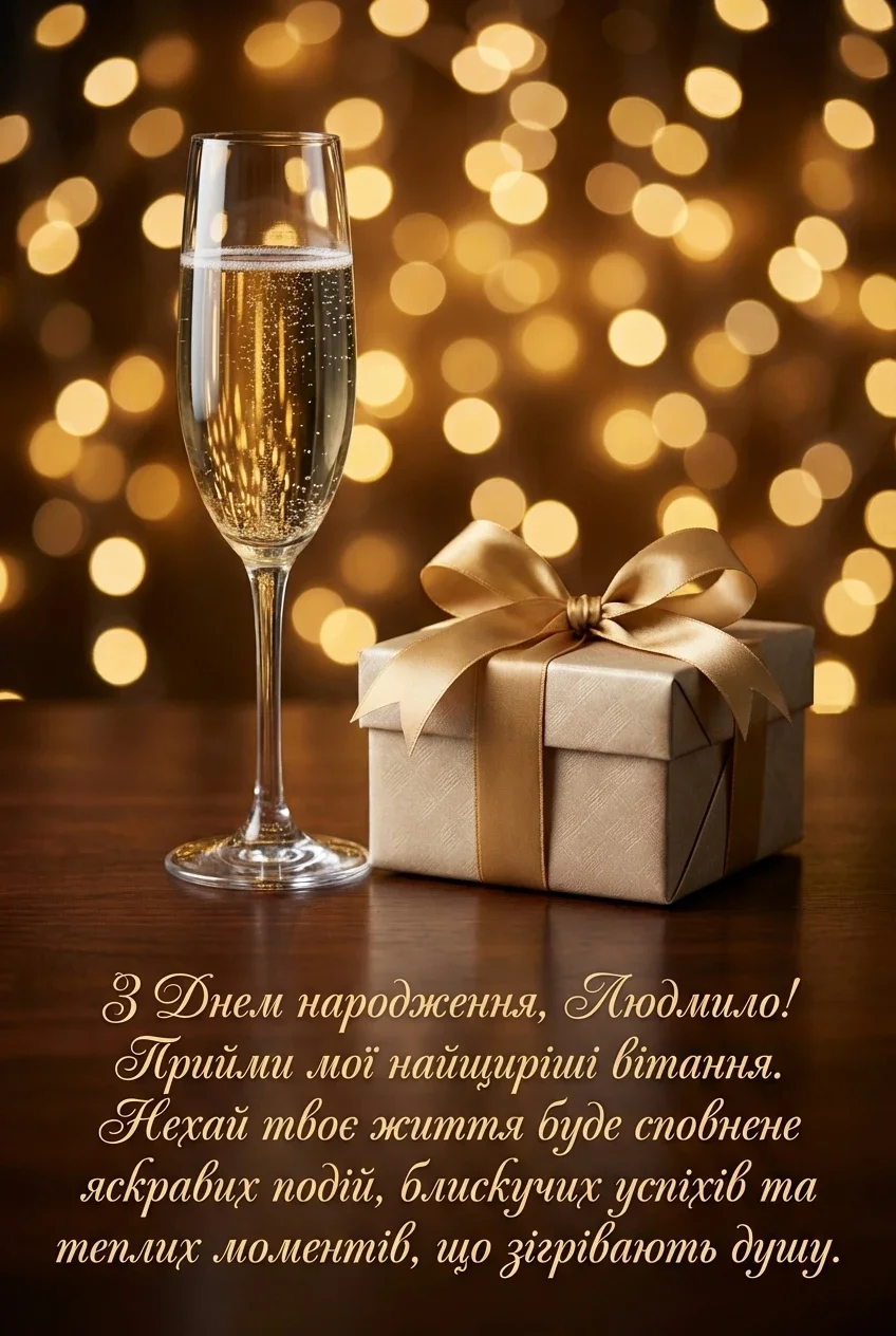 листівка з днем народження людмила