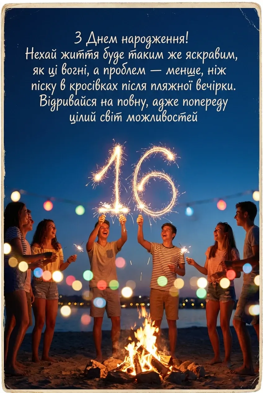 привітання з днем народження на 16 років
