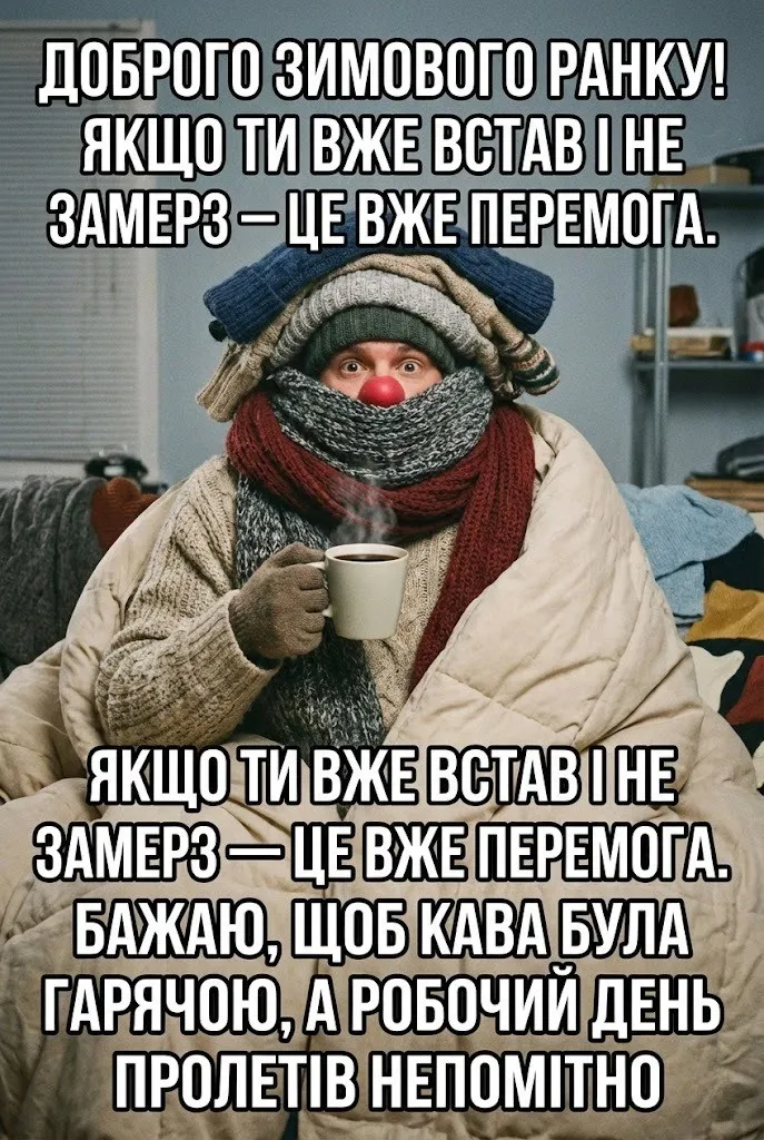 Доброго зимового ранку: найкращі картинки та душевні привітання для гарного настрою