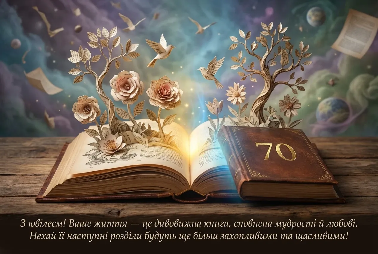 привітання з 70-річним ювілеєм жінці