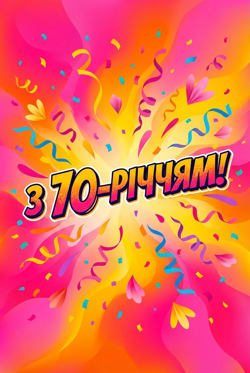 привітання з 70-річним ювілеєм жінці