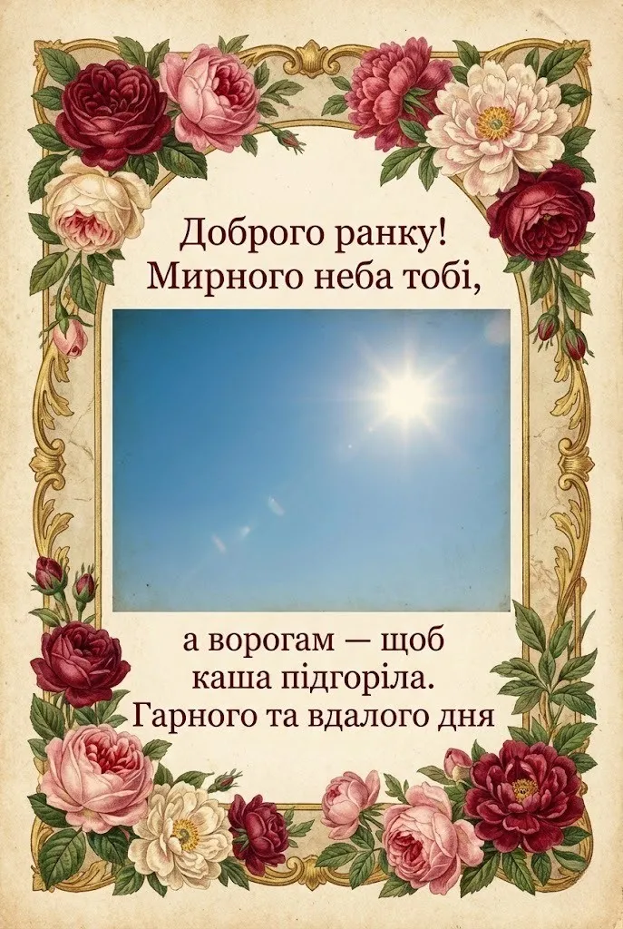 Доброго ранку, мирного неба: надихаючі картинки та найтепліші побажання