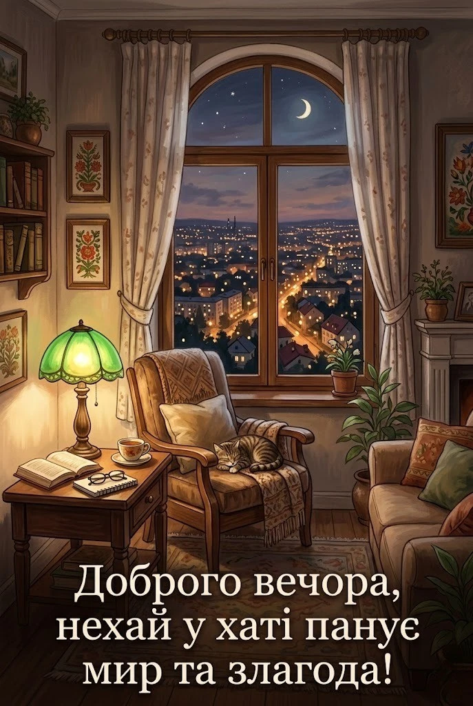 Доброго мирного вечора: картинки та щирі побажання для затишного настрою