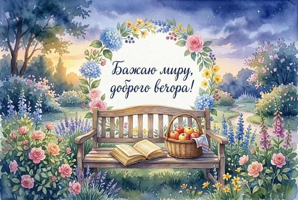Доброго мирного вечора: картинки та щирі побажання для затишного настрою