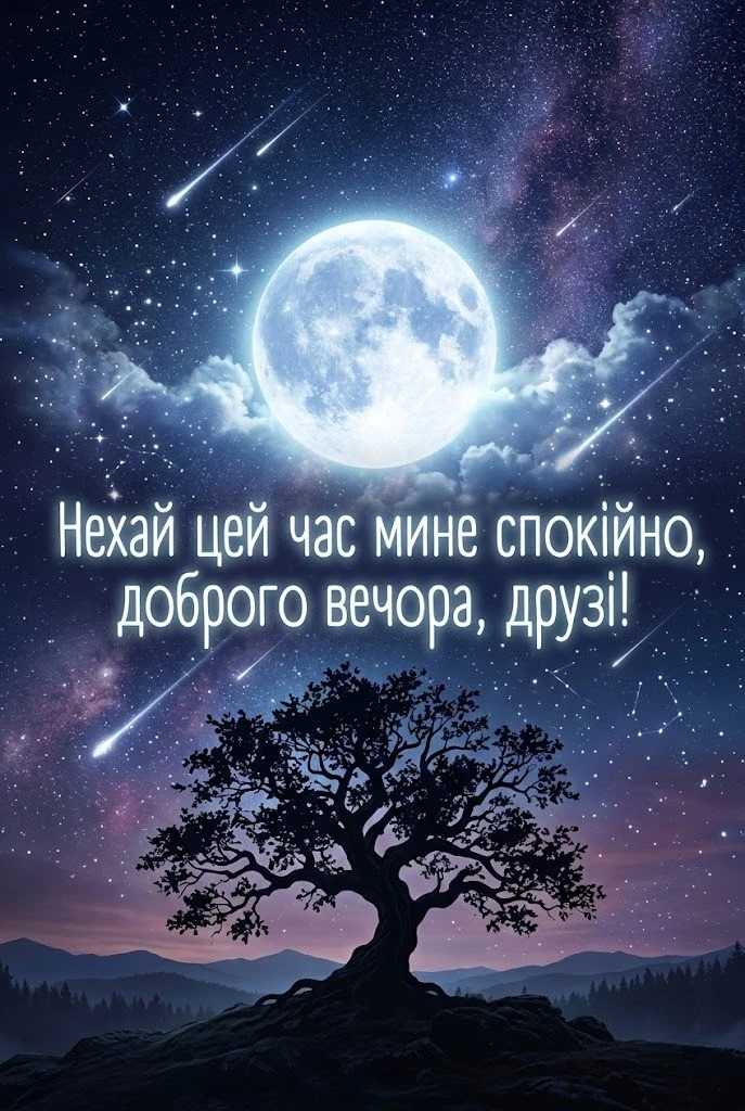 Доброго мирного вечора: картинки та щирі побажання для затишного настрою