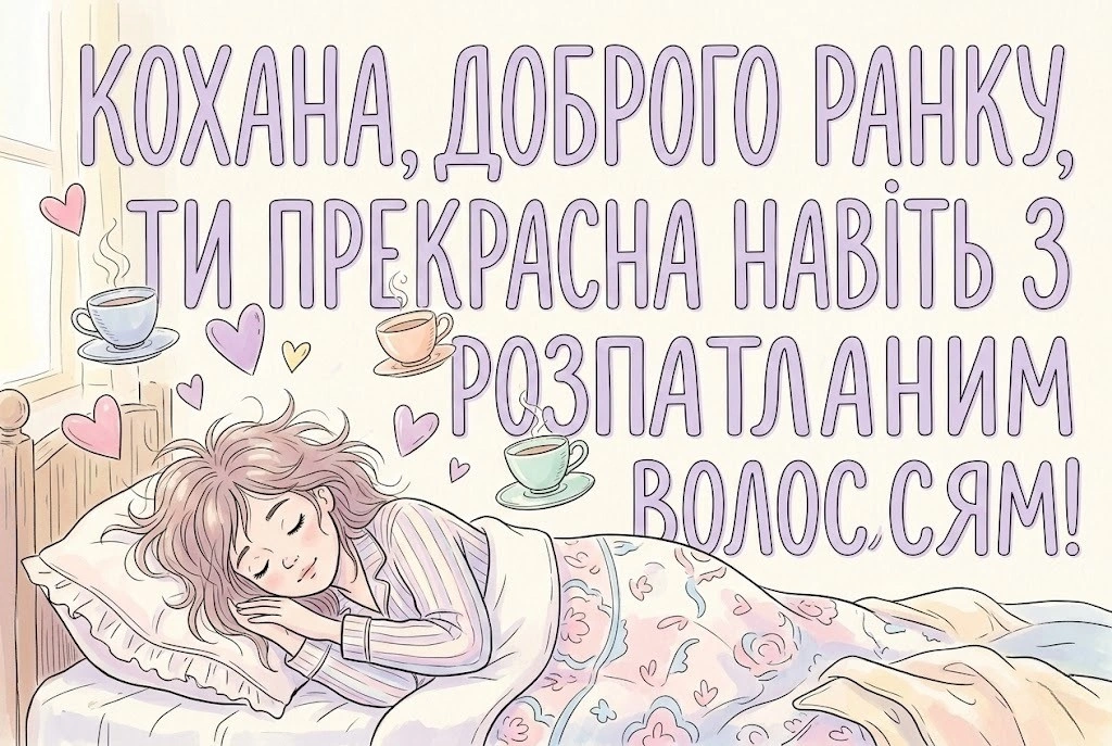 Доброго ранку, кохана: щирі побажання своїми словами та добірка прикольних картинок