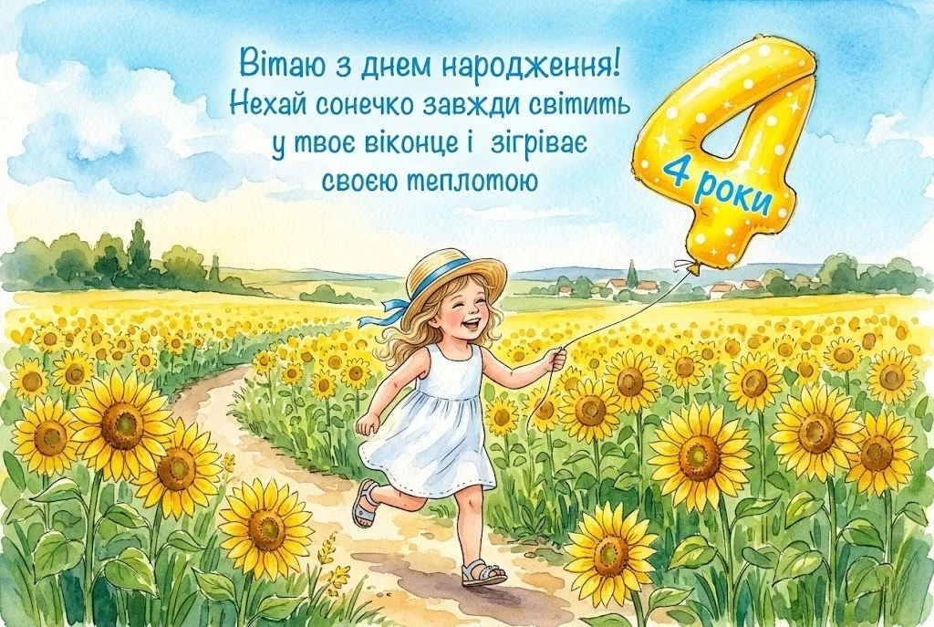 Привітання дівчинці з 4-річчям: велика добірка для батьків та рідних