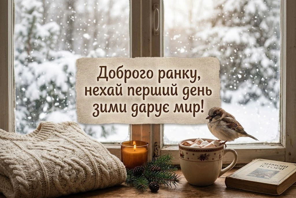 Доброго ранку з першим днем зими: душевні вітання та красиві листівки для гарного настрою