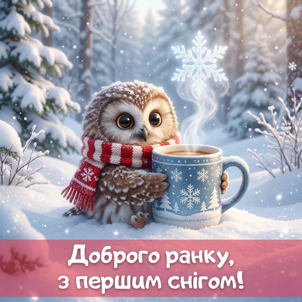 Доброго ранку з першим днем зими: душевні вітання та красиві листівки для гарного настрою