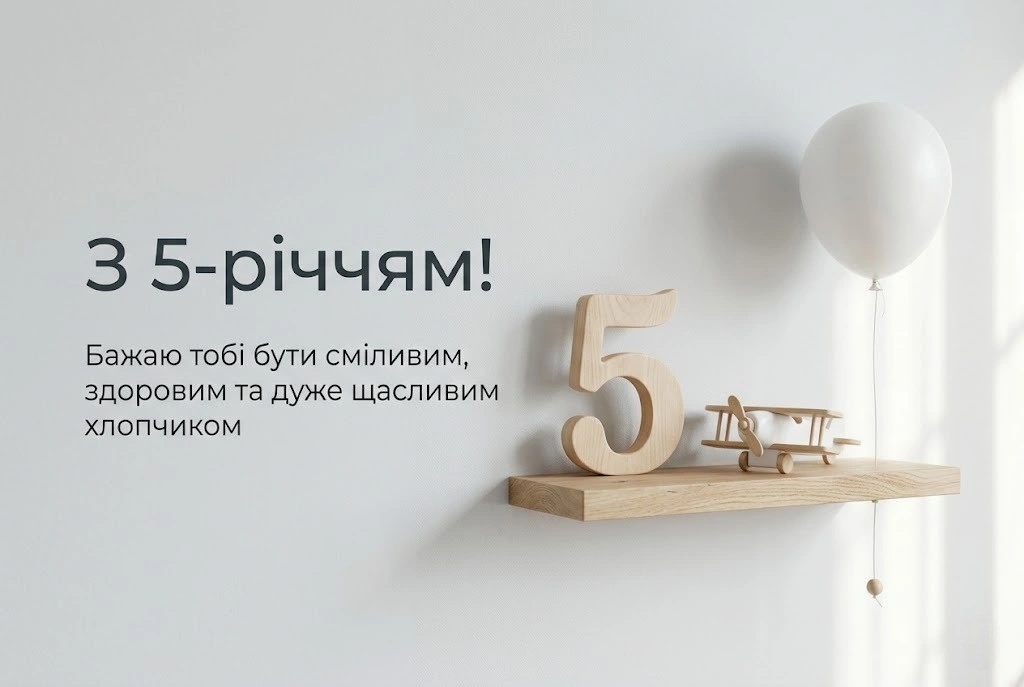 5 років хлопчику: збірка гарних привітань для маленького іменинника