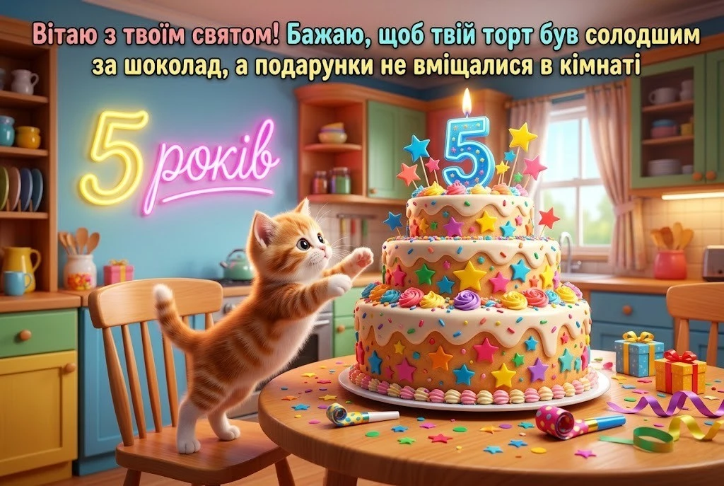 5 років хлопчику: збірка гарних привітань для маленького іменинника