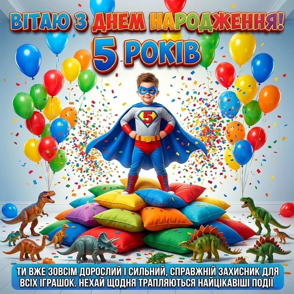 5 років хлопчику: збірка гарних привітань для маленького іменинника