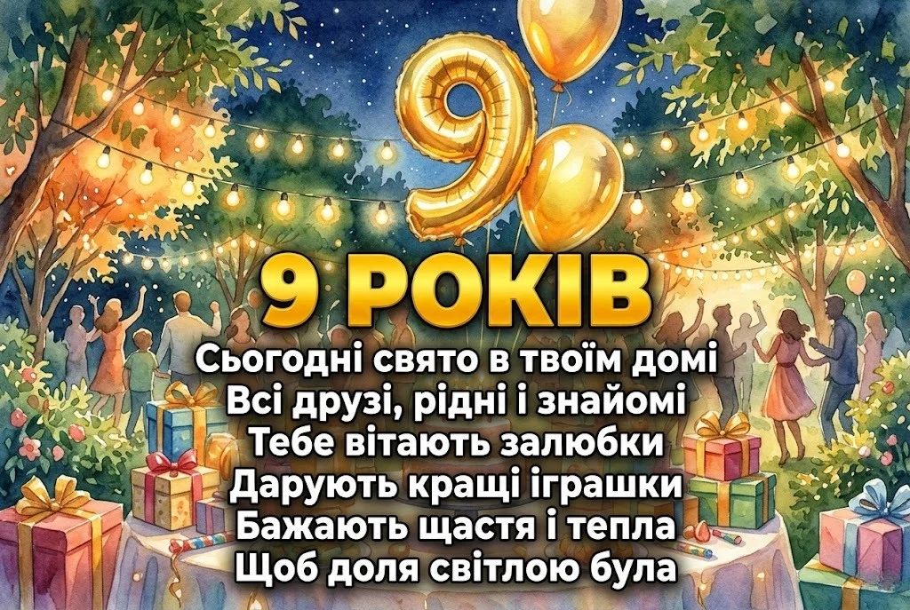 Як привітати дитину з 9-річчям: підбірка щирих слів та віршів