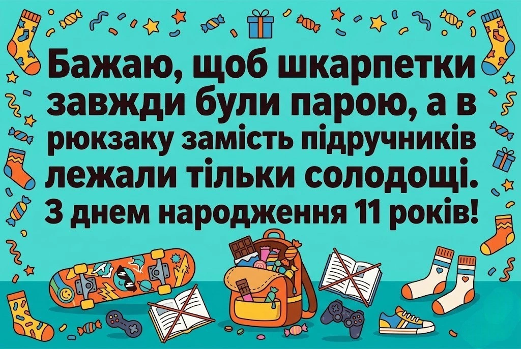 Привітання сину на 11 років: від щирих слів батьків до крутих побажань