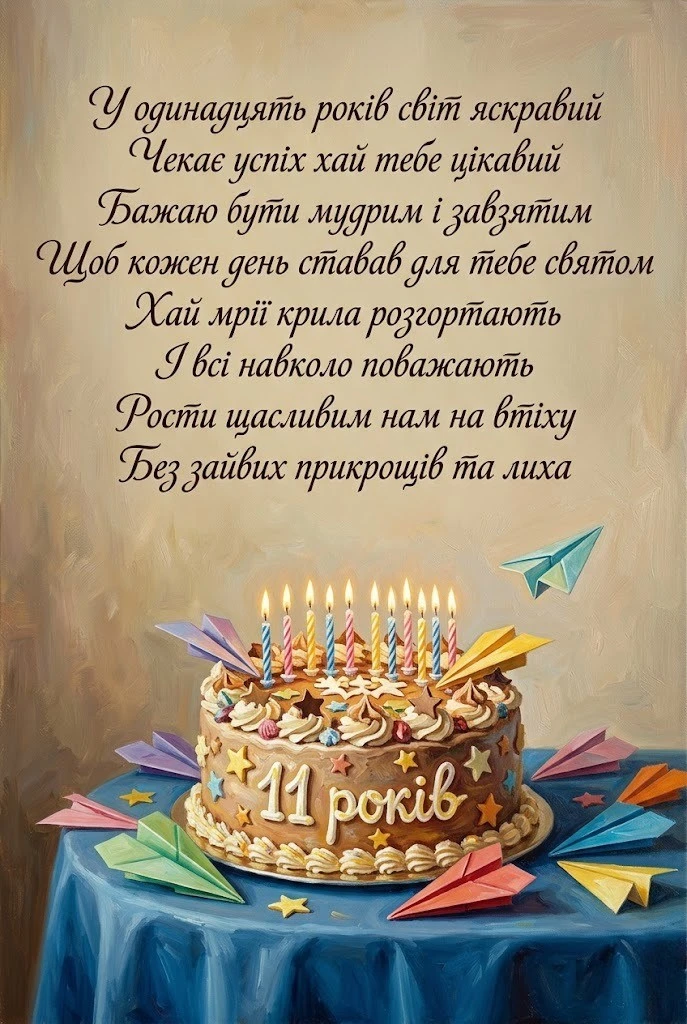 Привітання сину на 11 років: від щирих слів батьків до крутих побажань
