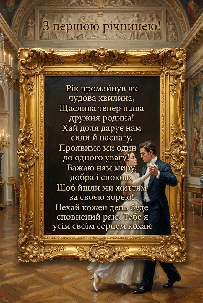 Перша річниця весілля: зворушливі тексти та вірші до свята 1 року життя