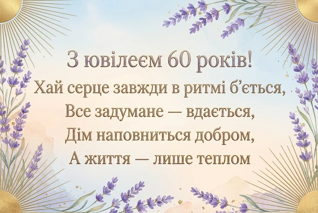 Шістдесятиріччя: колекція душевних побажань для найдорожчих ювілярів