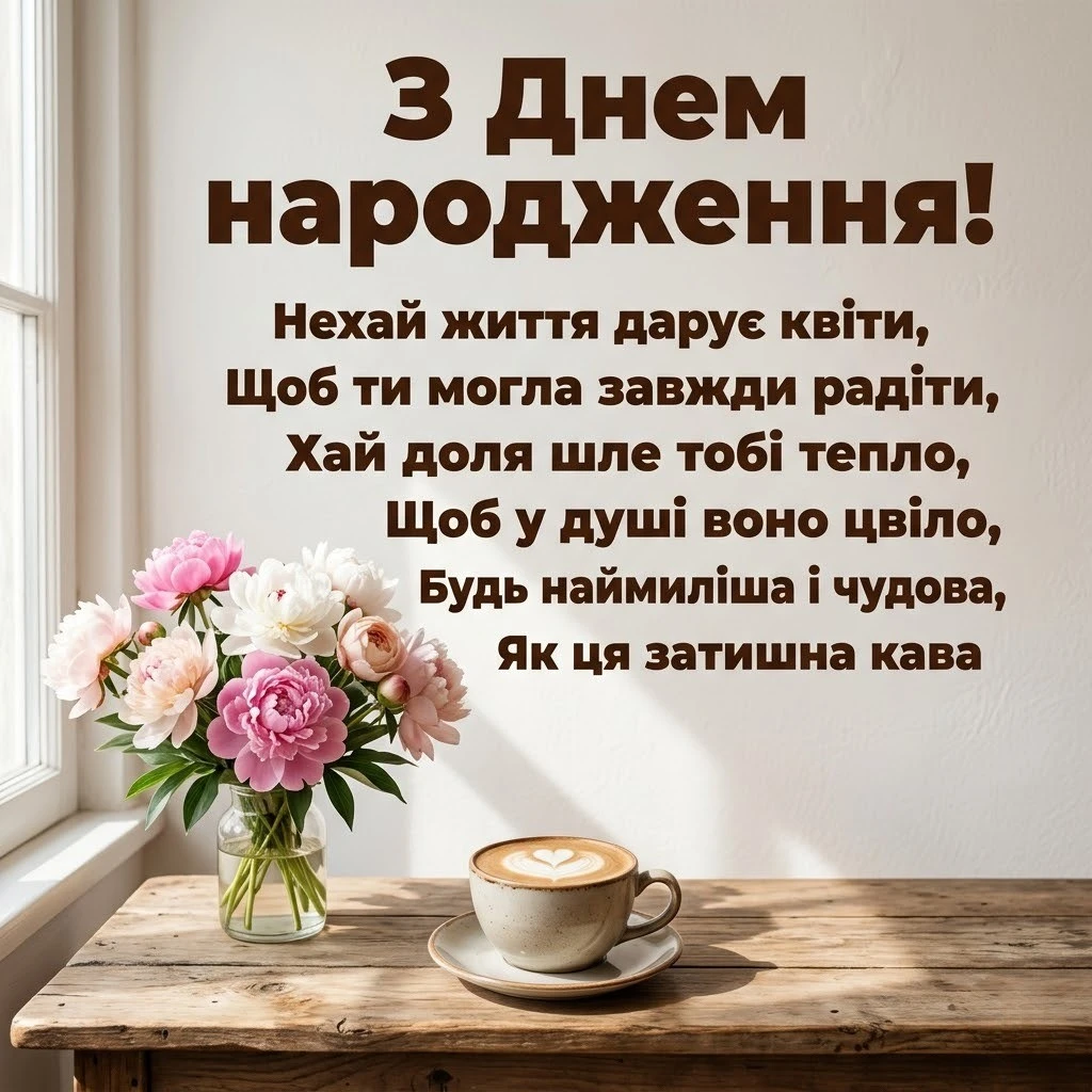 З днем народження люба імениннице своїми словамим