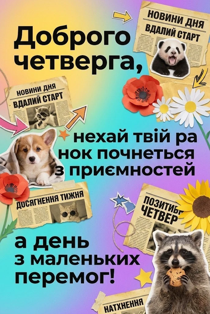 Доброго четверга: картинки українською для душевного настрою та натхнення