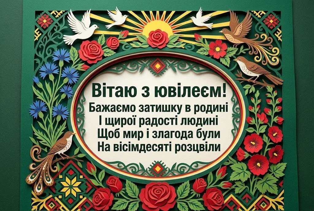 З ювілеєм 80 років жінці: щирі вітання у віршах, прозі та красиві листівки