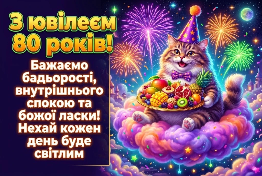 З ювілеєм 80 років жінці: щирі вітання у віршах, прозі та красиві листівки