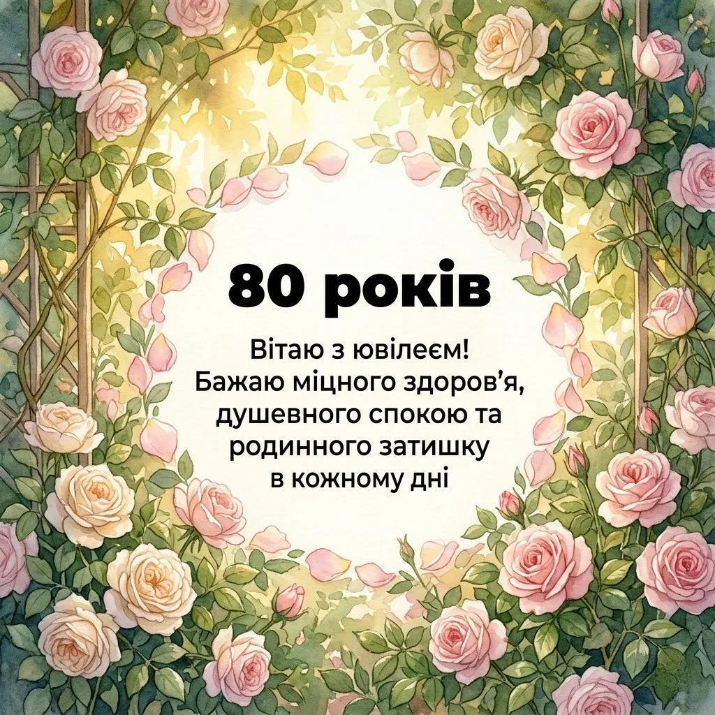 З ювілеєм 80 років жінці: щирі вітання у віршах, прозі та красиві листівки