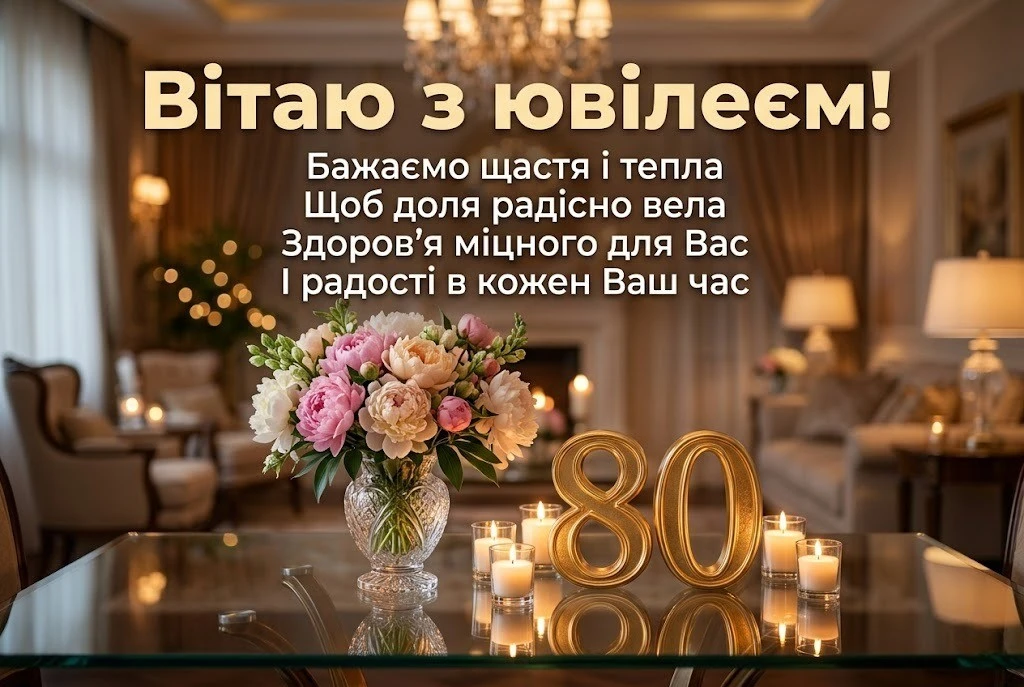 З ювілеєм 80 років жінці: щирі вітання у віршах, прозі та красиві листівки