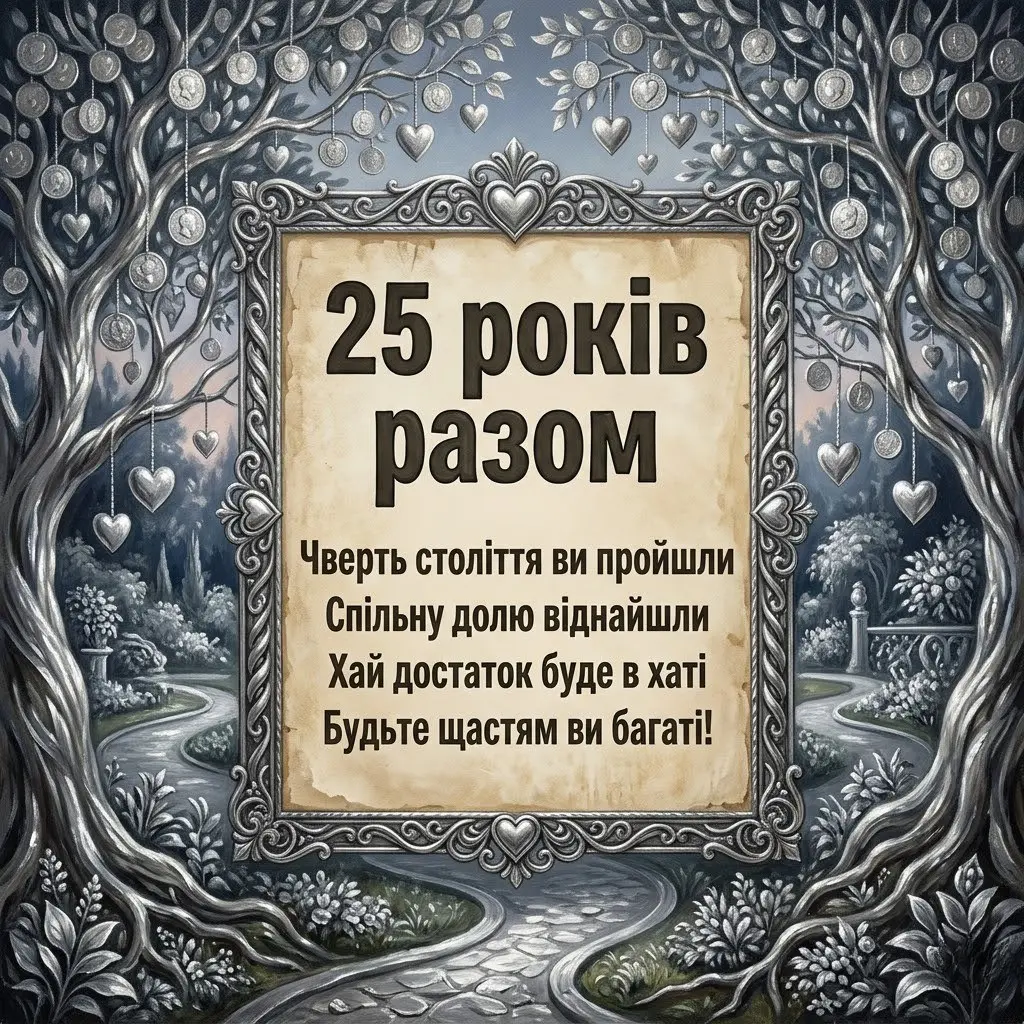 Срібне весілля: 25 років кохання в щирих словах, поезії та картинках