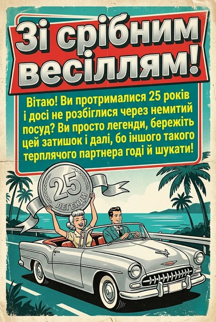 Срібне весілля: 25 років кохання в щирих словах, поезії та картинках