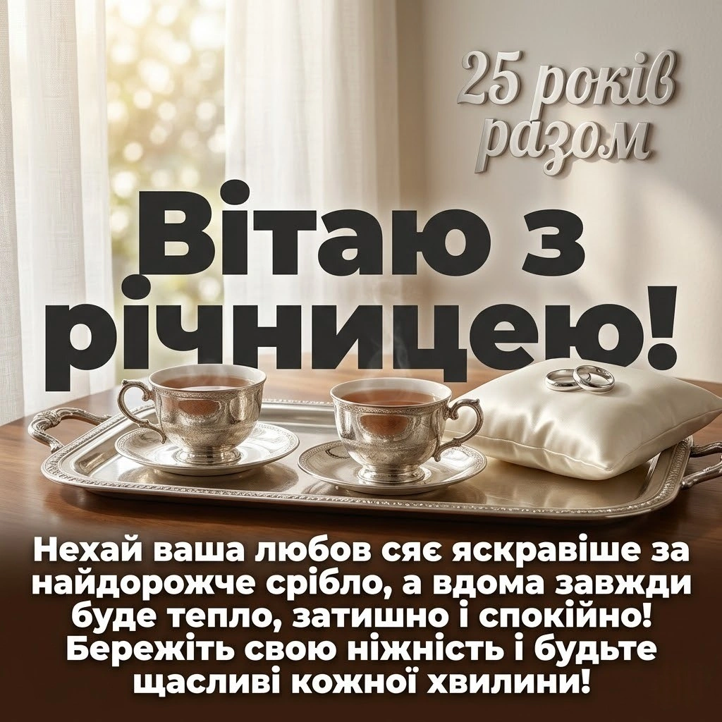 Срібне весілля: 25 років кохання в щирих словах, поезії та картинках