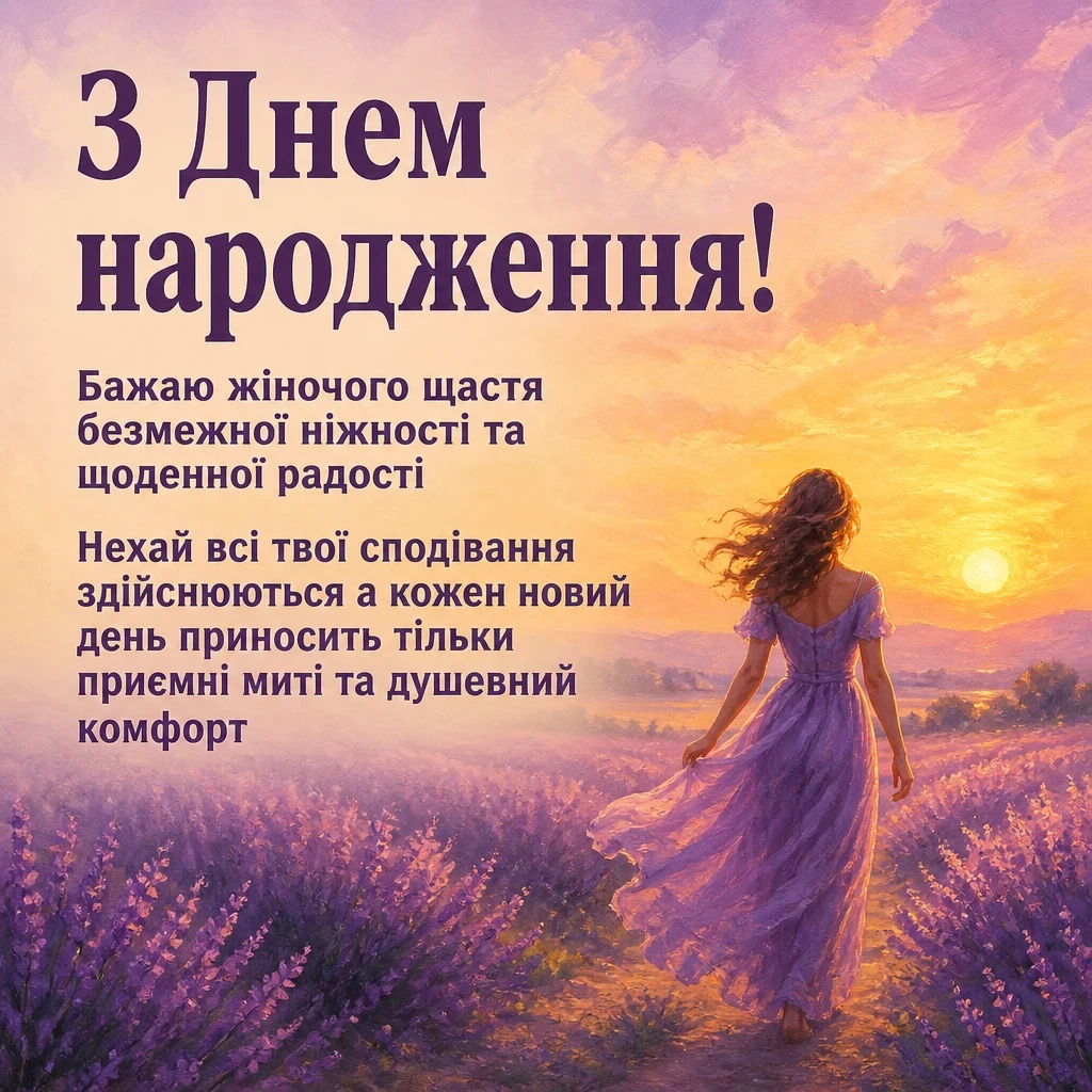 привітання з днем народження дорослій жінці