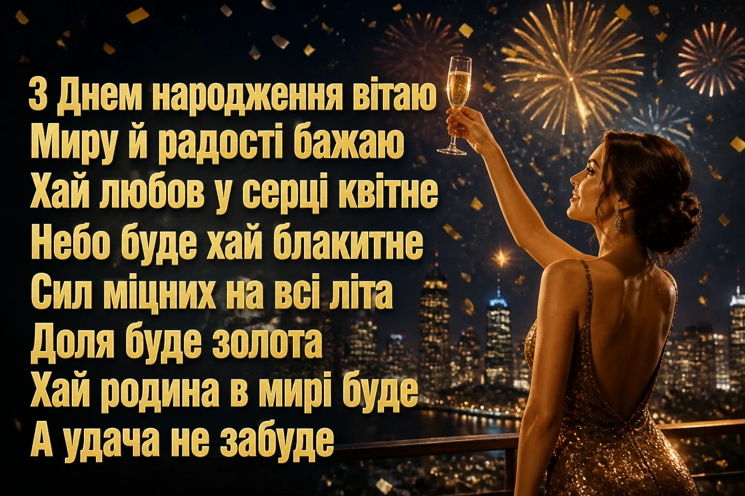 привітання з днем народження дорослій жінці
