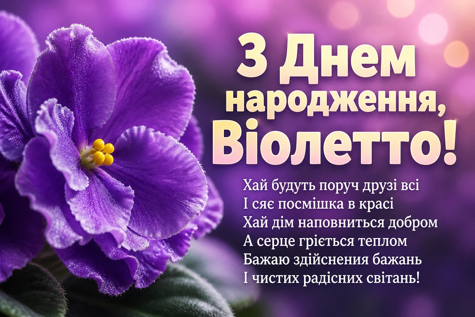з днем народження віолетта