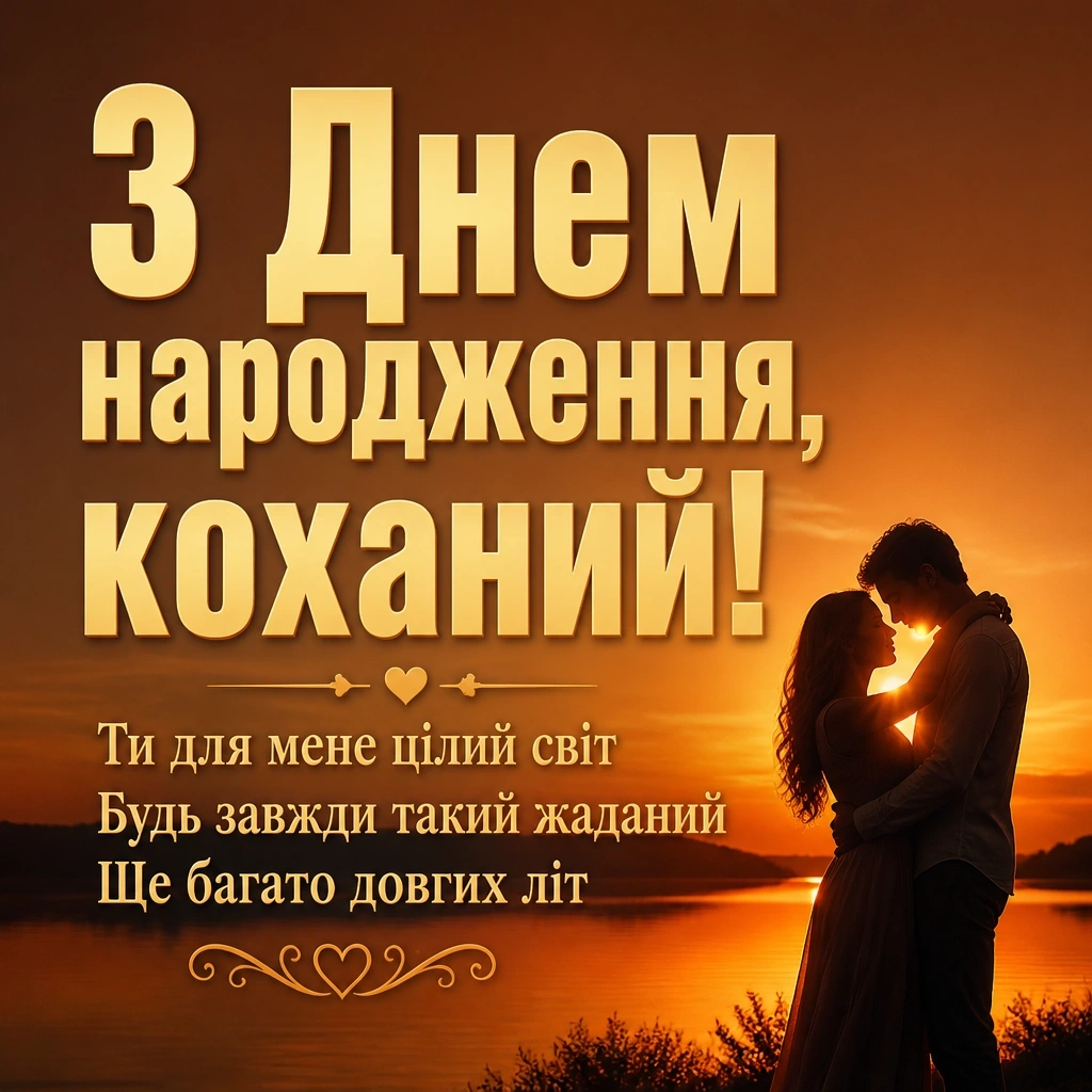 привітання з днем народження коханого своїми словами до сліз