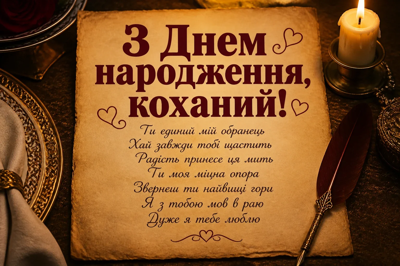 привітання з днем народження коханого своїми словами до сліз