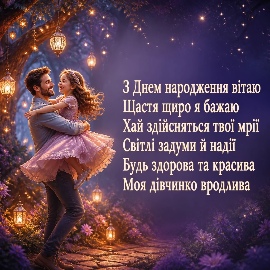 привітання з днем народження своїми словами для донечки