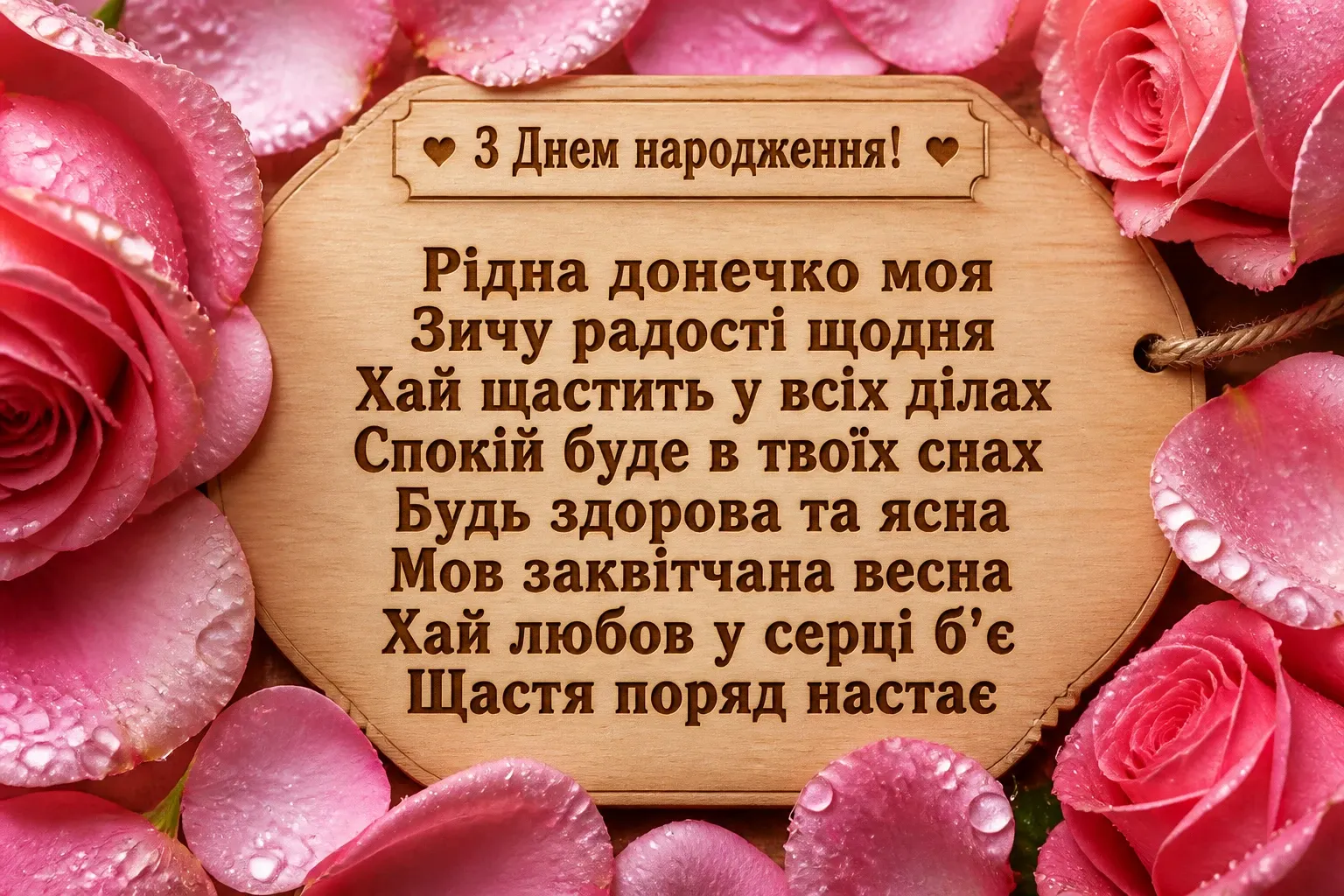 привітання з днем народження своїми словами для донечки