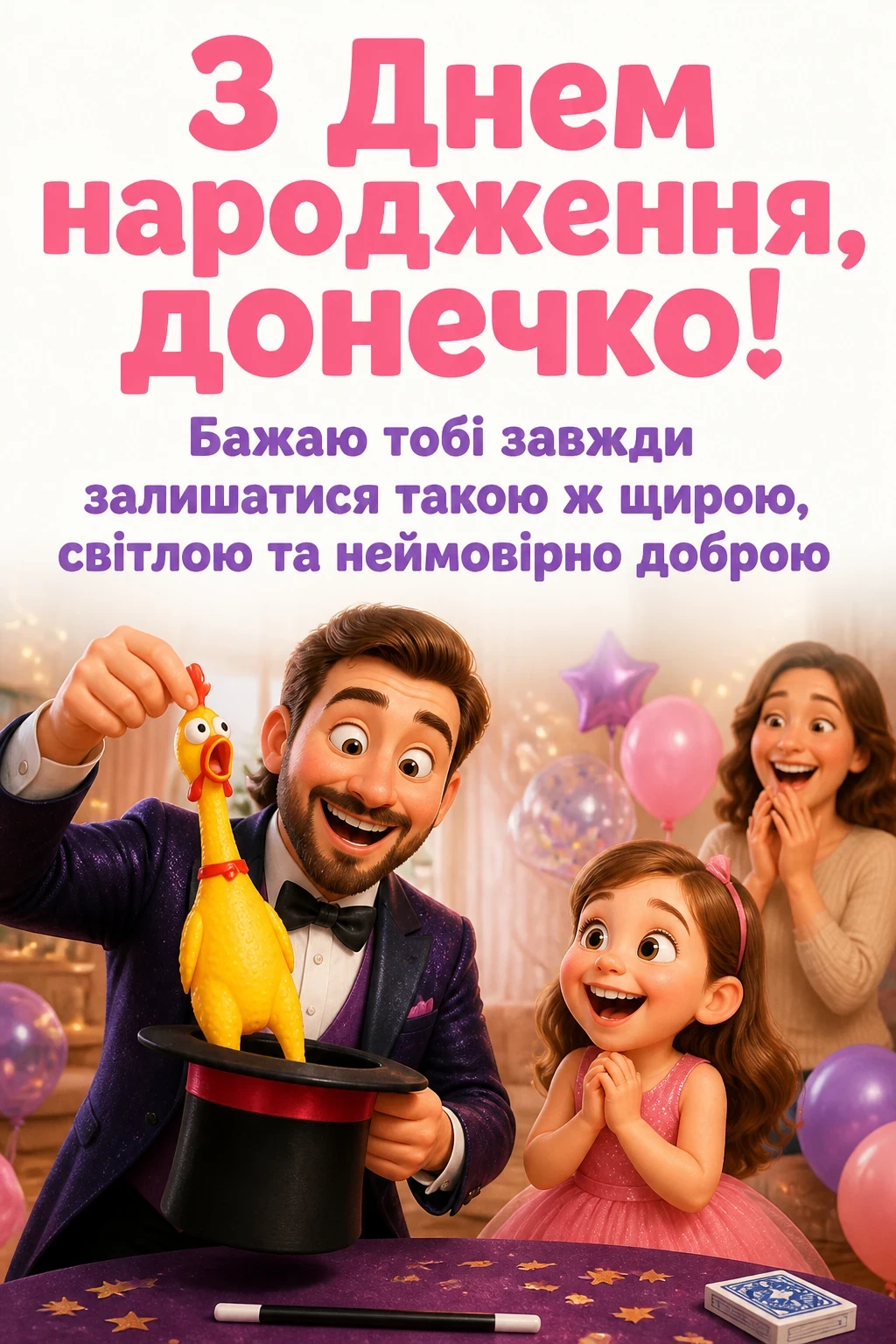 привітання з днем народження своїми словами для донечки