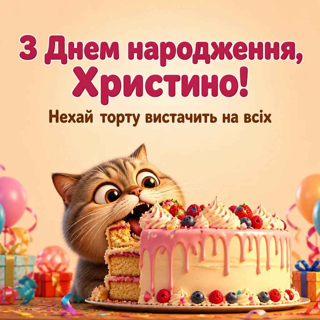 з днем народження христина картинки