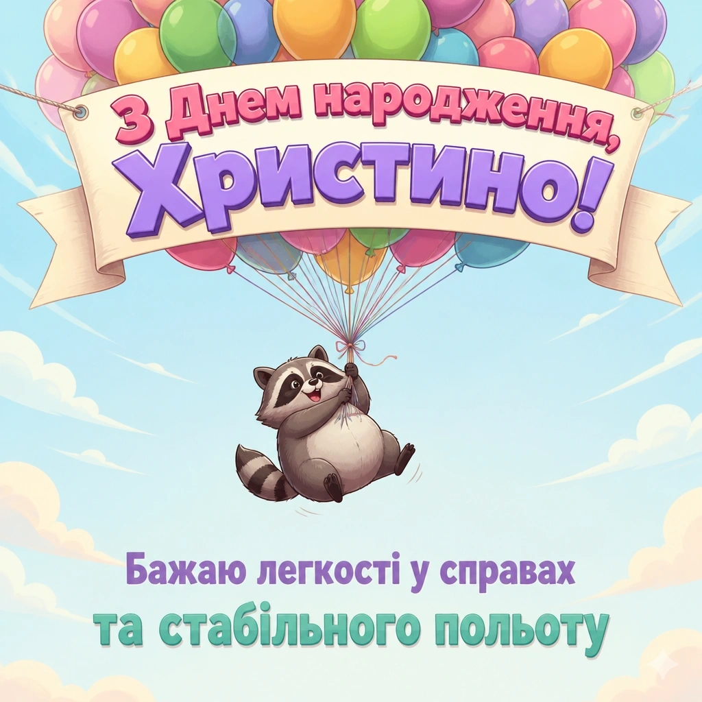 з днем народження христина картинки