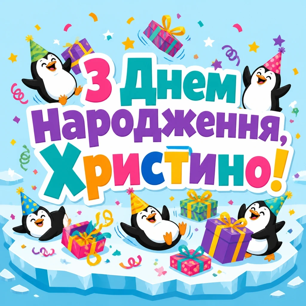 з днем народження христина картинки
