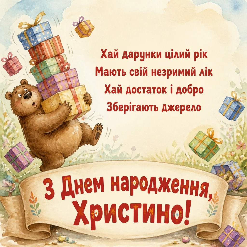 з днем народження христина картинки