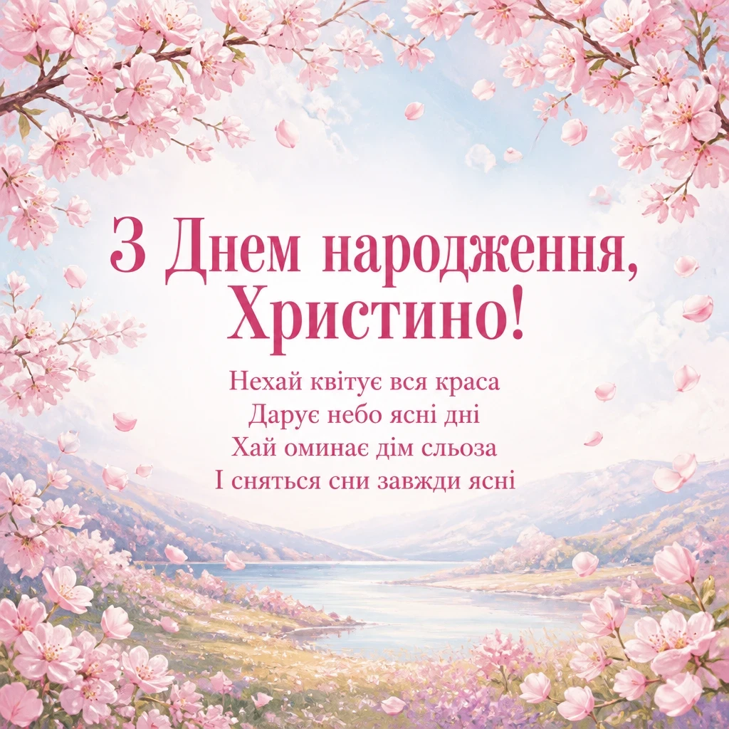 з днем народження христина картинки