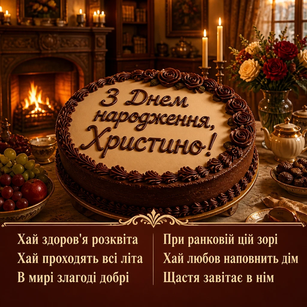 з днем народження христина картинки