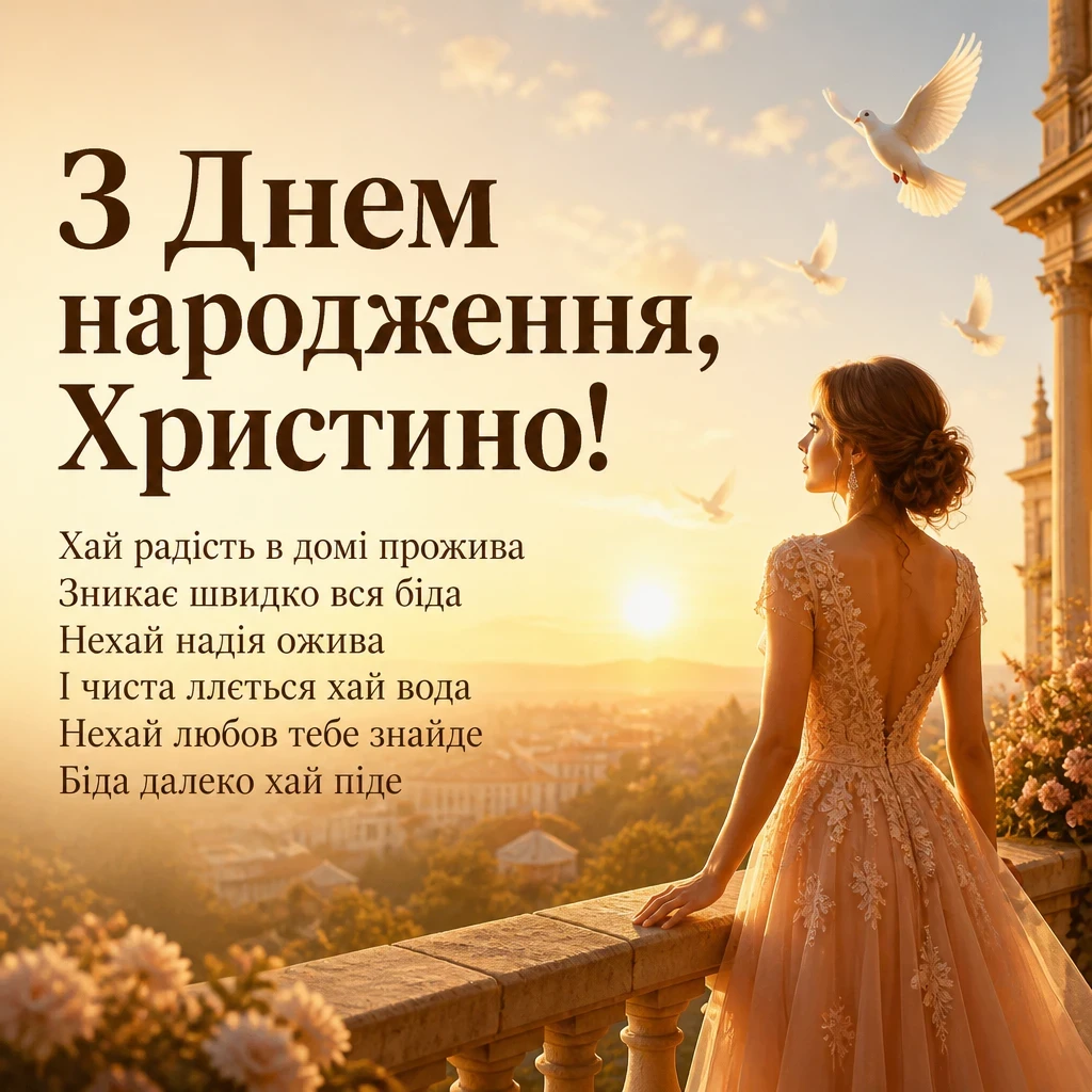 з днем народження христина картинки