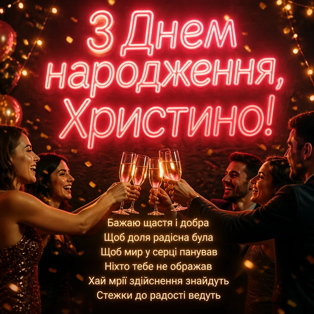 з днем народження христина картинки